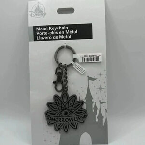 NWT Disney's Tomorrow Land Silver Bag Charm Keychain Key Fob Solid Heavy Duty